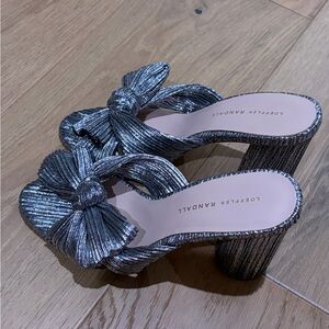 Loeffler Randall Metallic Silver Heels